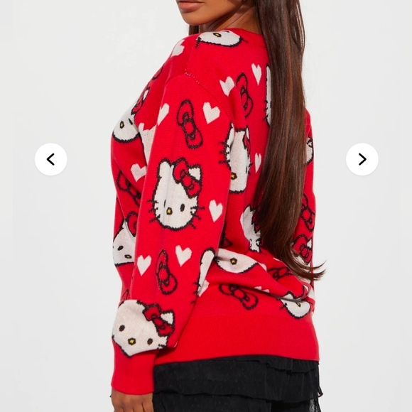 Hello Kitty Red and White Sweater - Picture 2 of 2